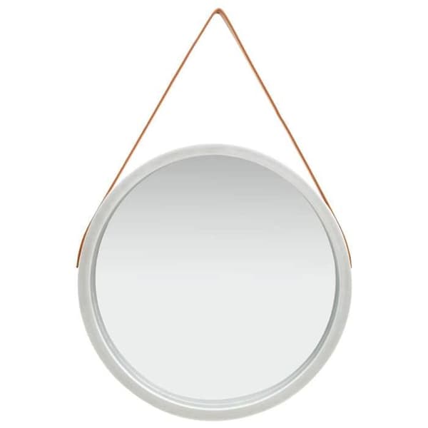 Maison Exclusive - Väggspegel med rem 60 cm Silverfärgad
