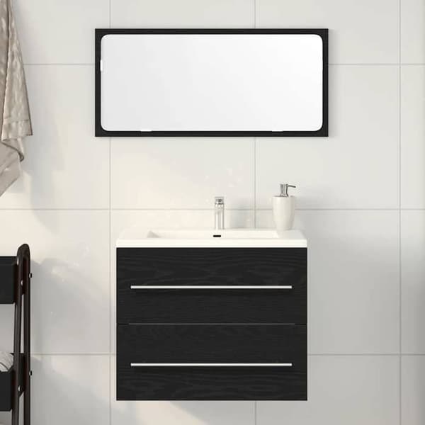 Maison Exclusive - Badeværelses underskab i sort eg 60x38,5x48 cm