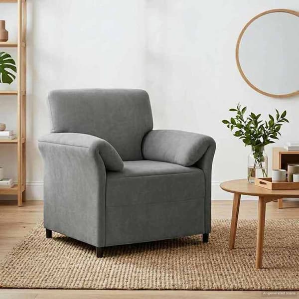Soffa - EXKLUSIVT HUS - 1 plats - Sammet - Metallram - Mörkgrå Mörkgrå