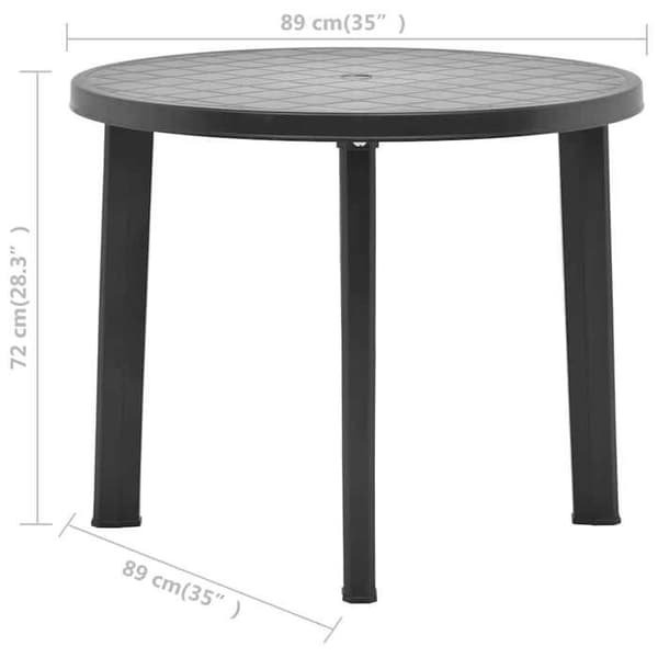 Maison Exclusive - Anthracite 89 cm Puutarhapöytä Muovia