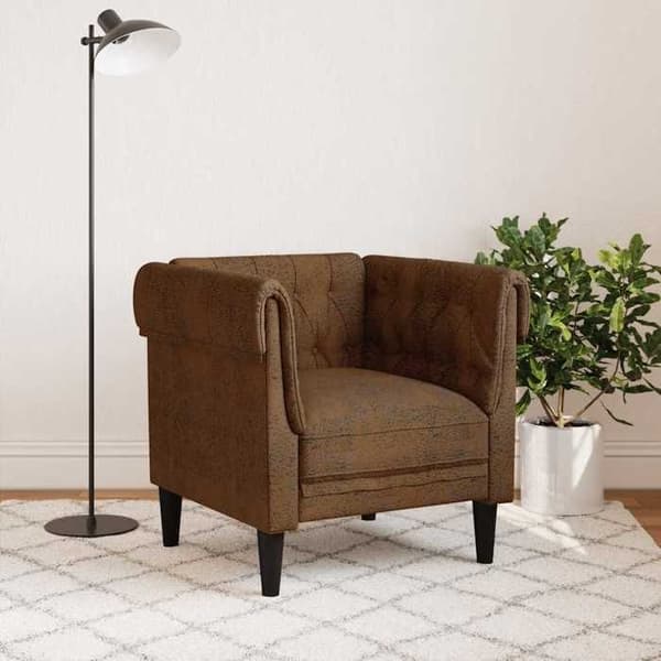 Maison Exclusive - Chesterfield stol i brun stof