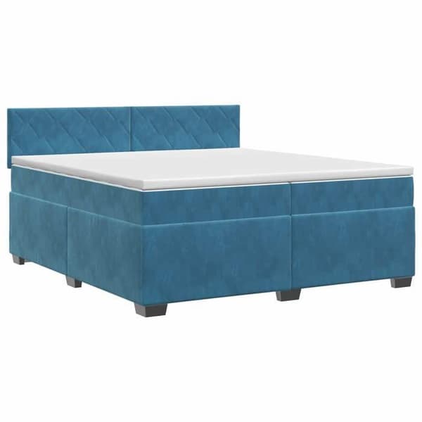 Maison Exclusive - Boxspring säng med madrass Mörkblå 200 x 200 cm Sammet Mörkblå
