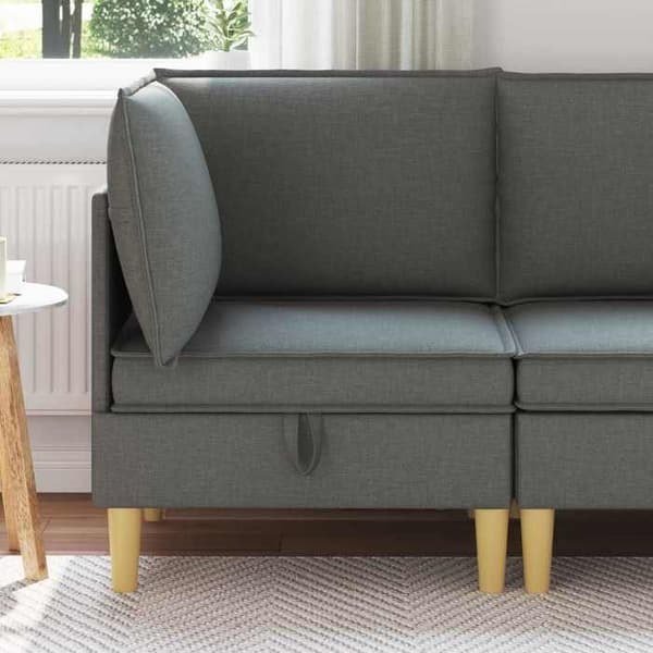 Maison Exclusive - Hjørnesofa med opbevaring Mørkegrå Stof