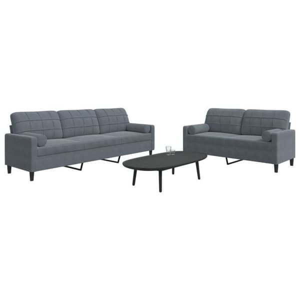 Maison Exclusive - Sæt af 2 sofaer med puder og velourpuder