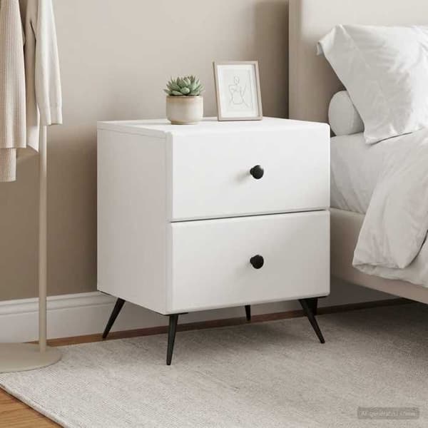 Maison Exclusive - Sängbord 2 delar Vit 43 x 34,5 x 47,5 cm
