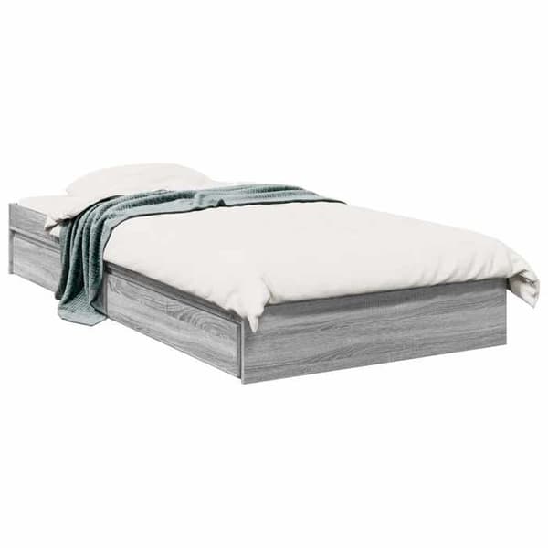Sengestel - EKSKLUSIV HUS - Sonoma grå - 80 x 200 cm - Ingeniørtræ - Med skuffer Sonoma grå