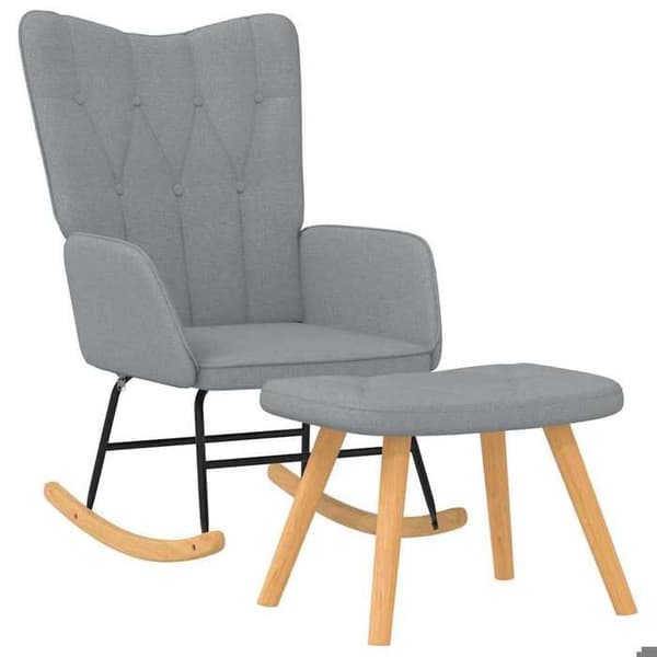 Maison Exclusive - Gungstol med pall Ljusgrått Tyg Ljusgrått