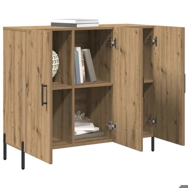 Maison Exclusive - Buffet i håndlavet egetræ 90 x 34 x 80 cm Ingeniørtræ