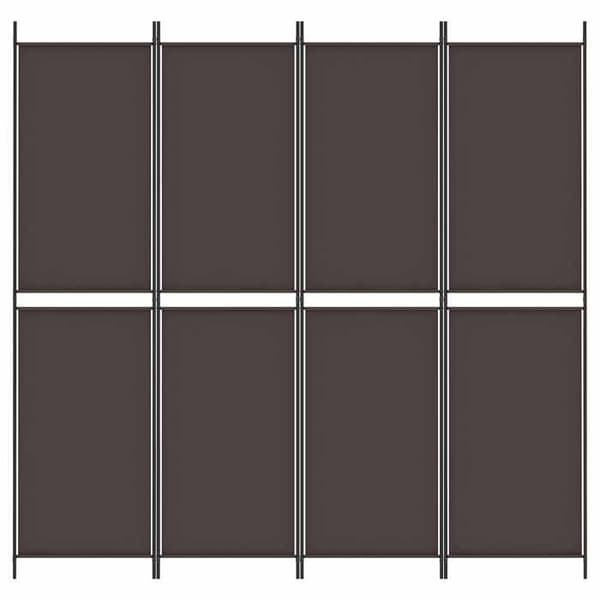 Maison Exclusive - Avskiljande vägg 4 paneler Brun 200x200 cm Tyg