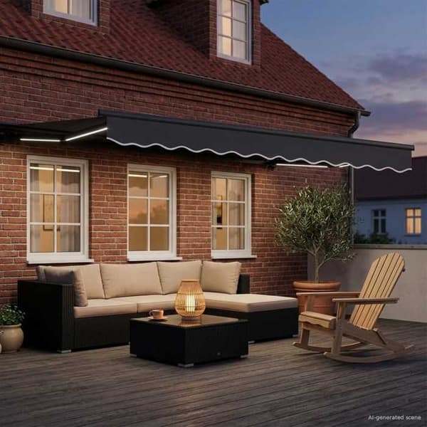 Maison Exclusive - Elektrisk utdragbar markis Antracit 3,5 x 2,5 m