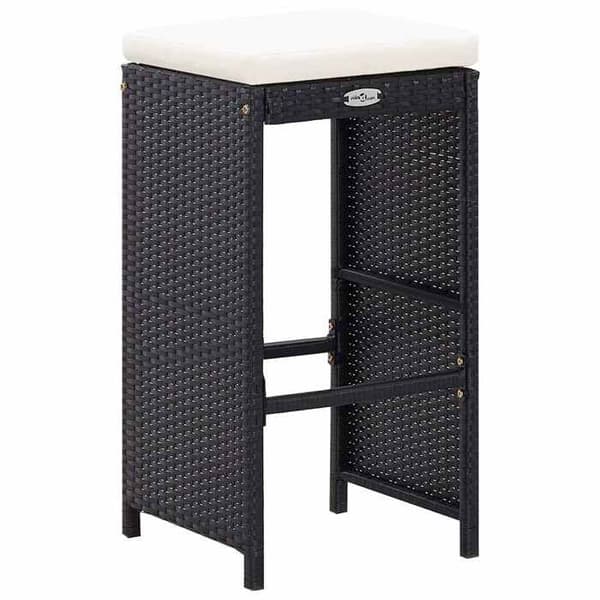 Maison Exclusive - Havebar sæt 7 dele med sorte poly rattan puder Svart