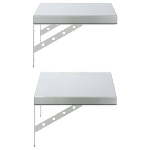 Maison Exclusive - Væghylder 2 stk 50x30 cm sølvfarvet rustfrit stål
