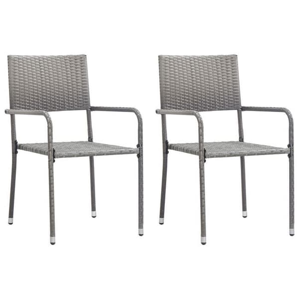 Maison Exclusive - Trädgårdsset 3 delar i flätad resin, antracitgrå Antracitgrå