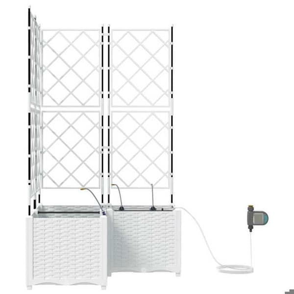 Cache-pot / Jardinière - MAISON EXCLUSIVE - 3 delar - Vit - PP (polypropen) - 80x80x142 cm Vit