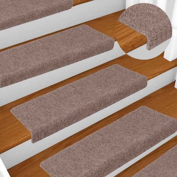 Maison Exclusive - Selvklæbende trappetæpper 10 stk 65 x 21 x 4 cm lys brun Rektangulær kant ljusbrun