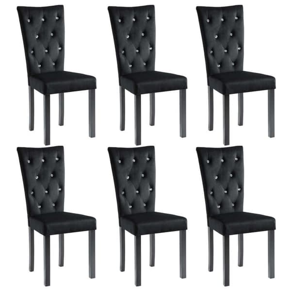 Maison Exclusive - Matstolar set om 6 svart sammet Svart