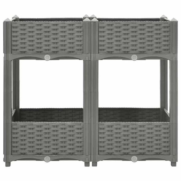 Maison Exclusive - Hævet seng 80x40x71 cm Polypropylen ljusgrått