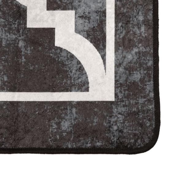 Vaskbart tæppe - Eksklusiv Hus - 120x180 cm - polyester velour - sort og hvid svart och vitt
