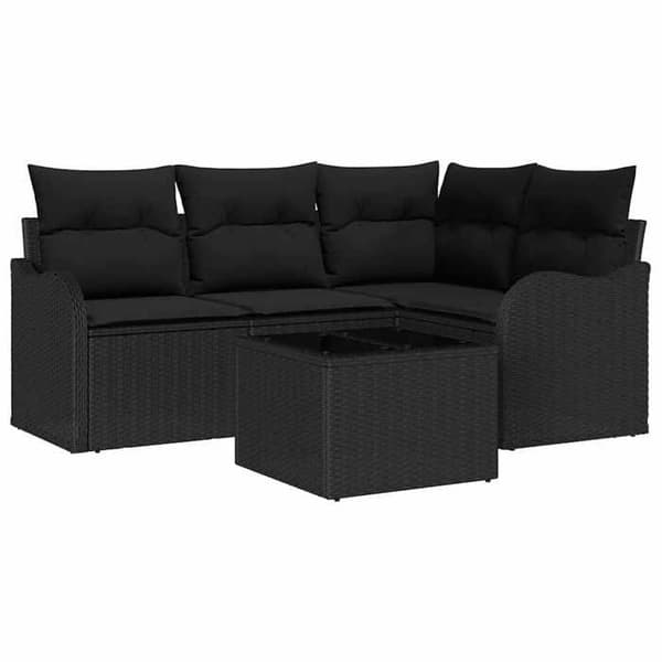Maison Exclusive - 5-delars trädgårdsoff-set i beige polyrotting beige