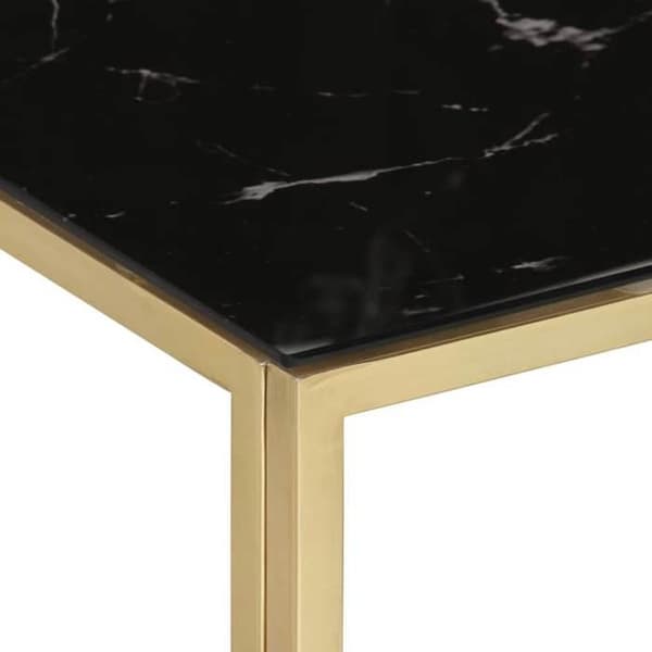Sofabord - EKSKLUSIV HUS - Moderne design - Hærdet glas - Ramme i rustfrit stål - Guld gyllene