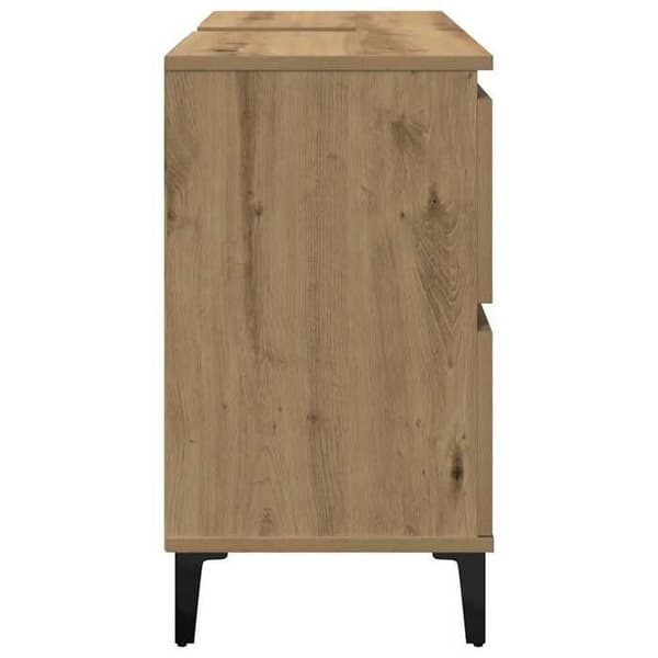 Maison Exclusive - Håndlavet egetræ vaskeskab 80x33x60 cm ingeniørtræ