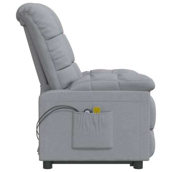 Elektrisk massage stol - EKSKLUSIV HUS - Standard - Lys grå - Polyester stof - 3 positioner for hældning Ljusgrått