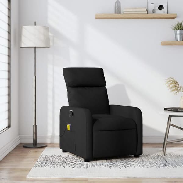 Maison Exclusive - Sort stof massage lænestol med vippefunktion