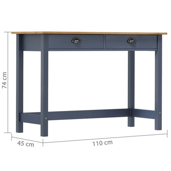Maison Exclusive - Hill Range konsolipöytä 2 laatikolla Harmaa 110x45x74 cm Mänty Grå