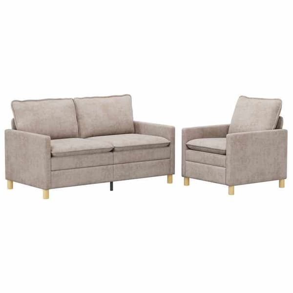 Maison Exclusive - Set med 2 soffor Beige Polyester