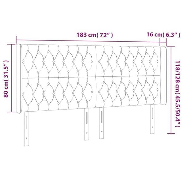 Maison Exclusive - LED-päätymustalla 183x16x118/128 cm sametti Svart