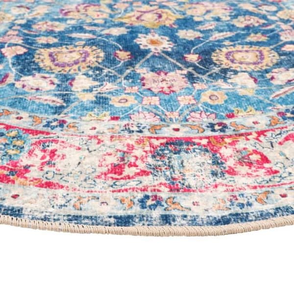 Maison Exclusive - Vaskbar multicolor tæppe Ø 120 cm mångfärgad