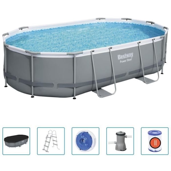 Bestway Power Steel Oval Pool Set 488x305x107 cm107 [cm]