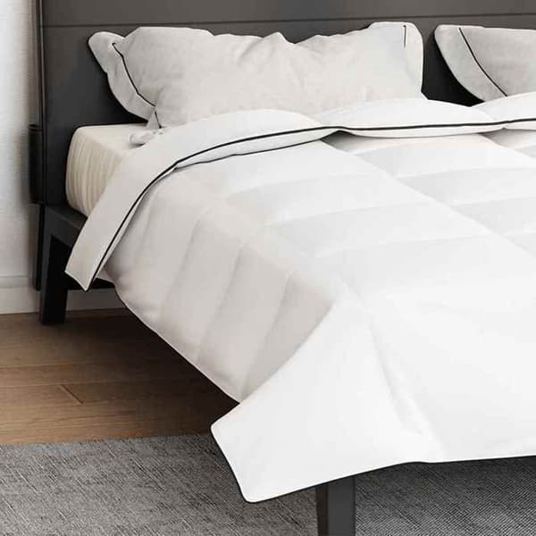 Vinterdyne - EKSKLUSIV HUS - 200 x 240 cm - Fjer & dun - Åndbar - Sort kant Vit