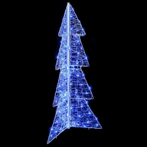 Juletræ - EKSKLUSIVT HUS - Moderne 120 cm - 100 LED blå - Akryl - USB-strøm Blå