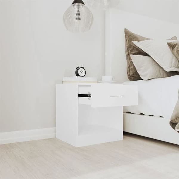 Maison Exclusive - Sängbord 2 st med låda Vit Matt vit