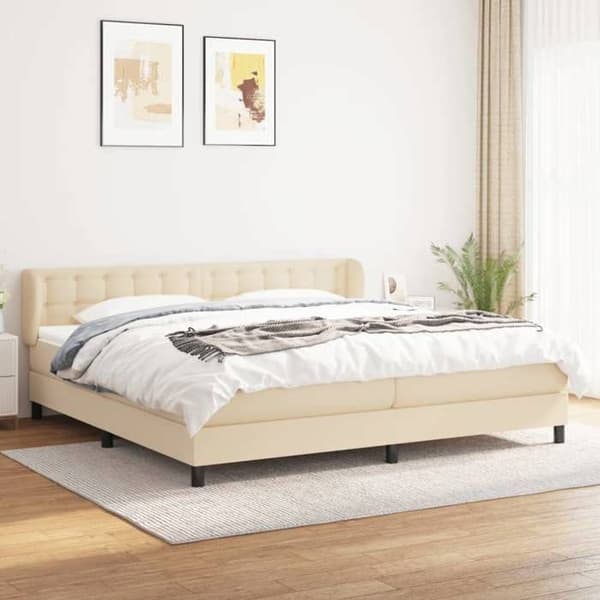 Seng med madras - Eksklusivt hus - 200x200 cm - Justerbart hovedgærde - Holdbart stof
