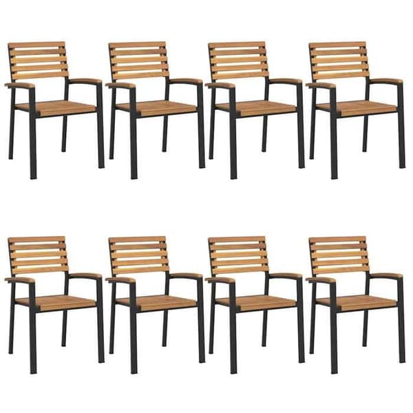 Maison Exclusive - Trädgårdsset 9 delar i solid akaciaträ och metall