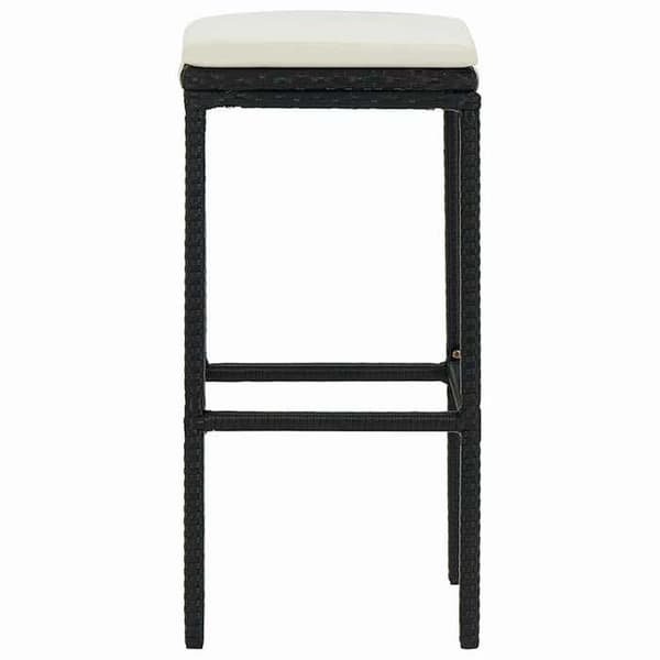 Maison Exclusive - Barstolar med kuddar, set om 6, svart flätad resin