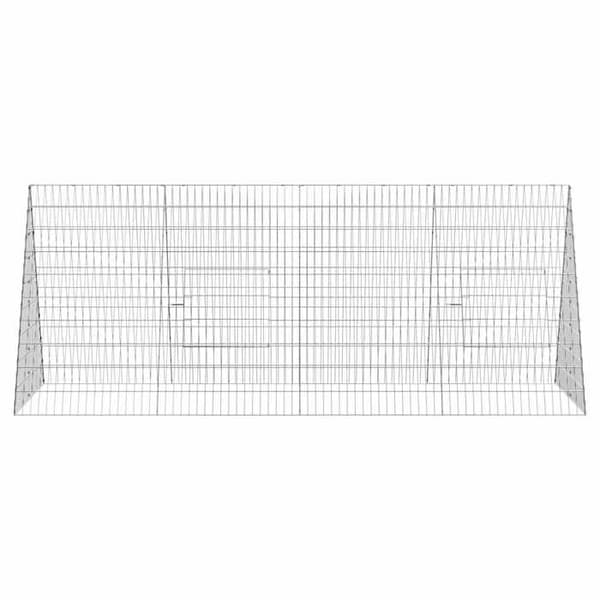 Exklusivt hus - Silverfärgad hönsgård 215 x 100 x 85 cm Galvaniserat stål Silver