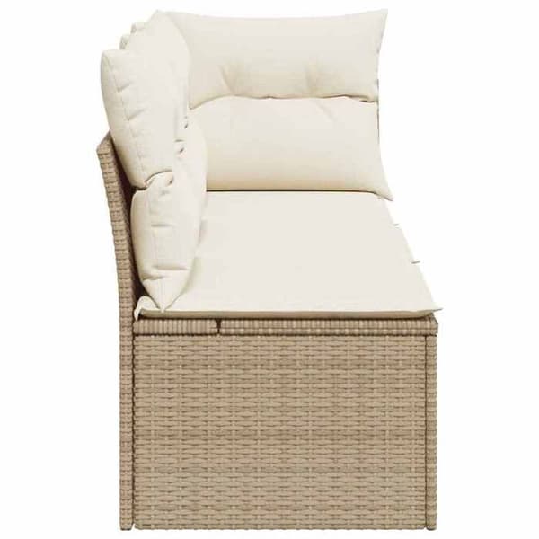Maison Exclusive - Trädgårdsoffa med kuddar 3 platser beige flätad resin beige