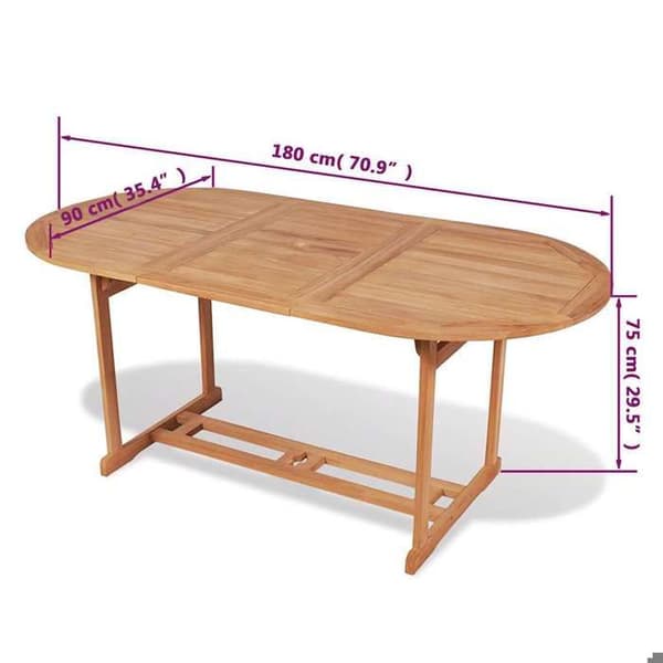 Maison Exclusive - Havebord 180x90x75 cm Solid teaktræ