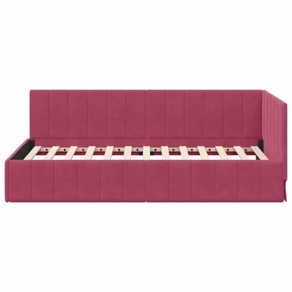 Maison Exclusive - Hörnsängram Bordeaux 90 cm x 200 cm Sammet