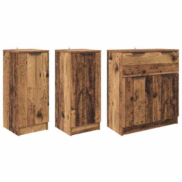 Buffé bas - EXKLUSIVT HUS - 3 delar 120x30x70 cm - Ingenjörsträ - Brun - Modern design