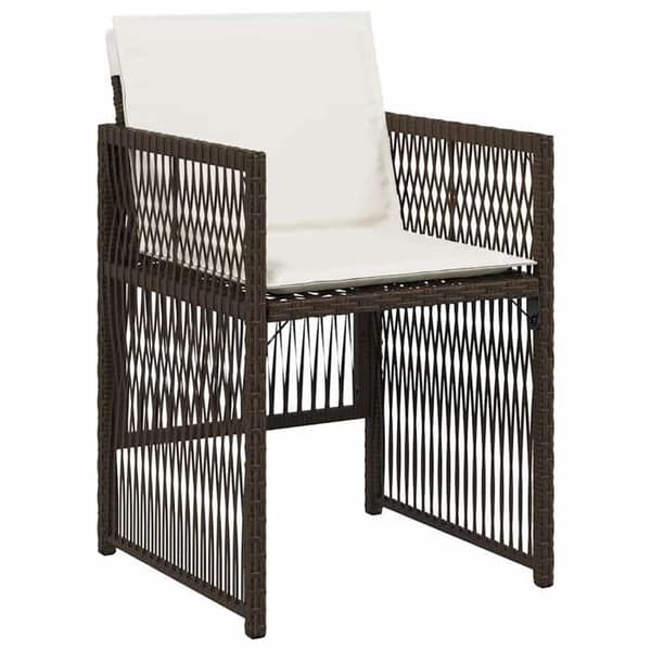 Maison Exclusive - Trädgårdsstolar med kuddar, set om 4, brun flätad resin brun