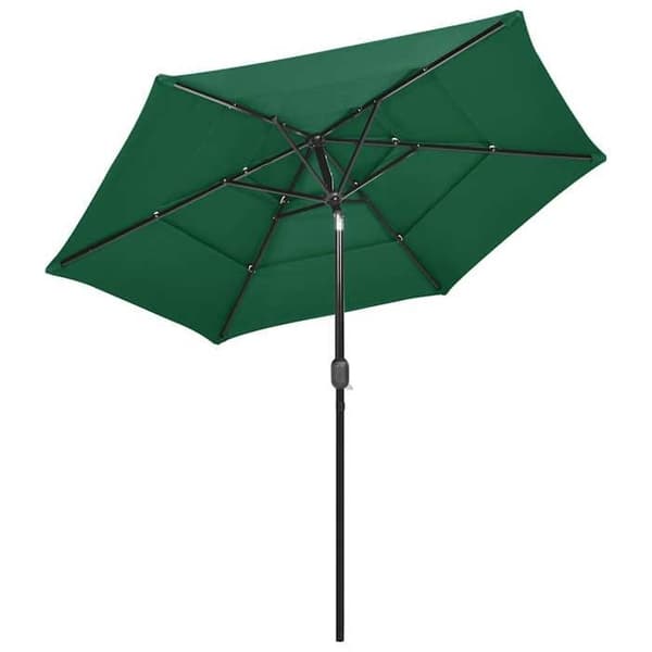Maison Exclusive - Haveparasol med 3 niveauer og grøn aluminiumsmast 2,5 m