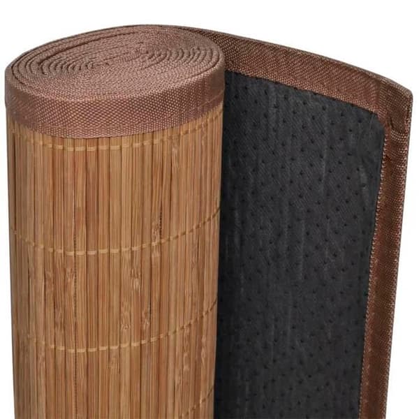 Matta - I latte - Brun bambu - Rektangulär 120 x 180 cm - Halkfri PVC brun