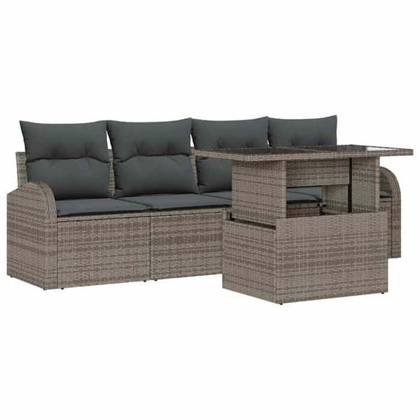 Lounge-soffor - MAISON EXCLUSIVE - Modulär - Grå - UV-beständig - 5 delar Grå