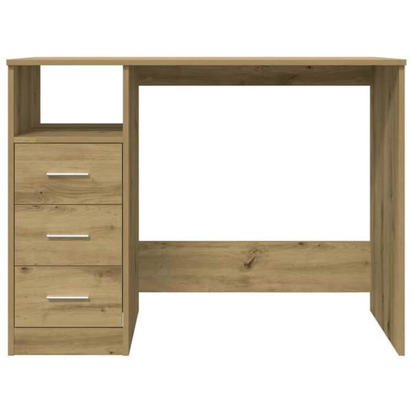 Maison Exclusive - Håndlavet egetræskontor 102x50x76 cm ingeniørtræ Ek