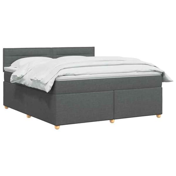 Sängram med madrass - EXKLUSIV HEM - Boxspring-säng - Mörkgrå - 140 x 200 cm - Tyg Mörkgrå