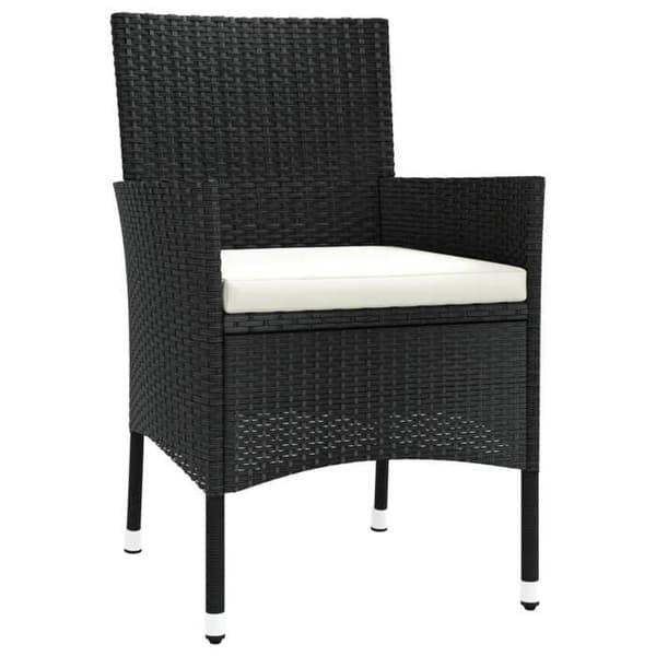 Maison Exclusive - Havebistro sæt 3 dele med sorte puder i poly rattan